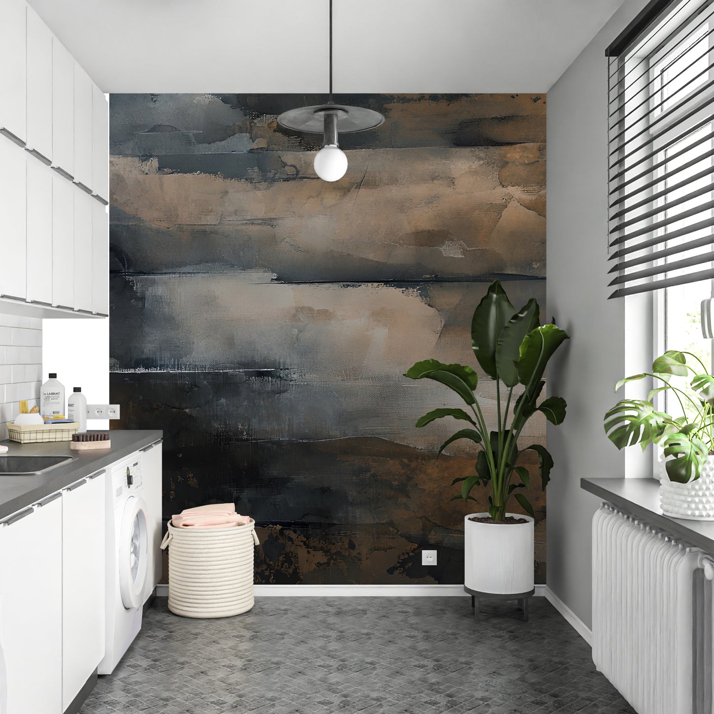 Rustic Distressed Abstract Luxury Wallpaper Mural in Peel & Stick Canvas Vinyl or Non-Woven