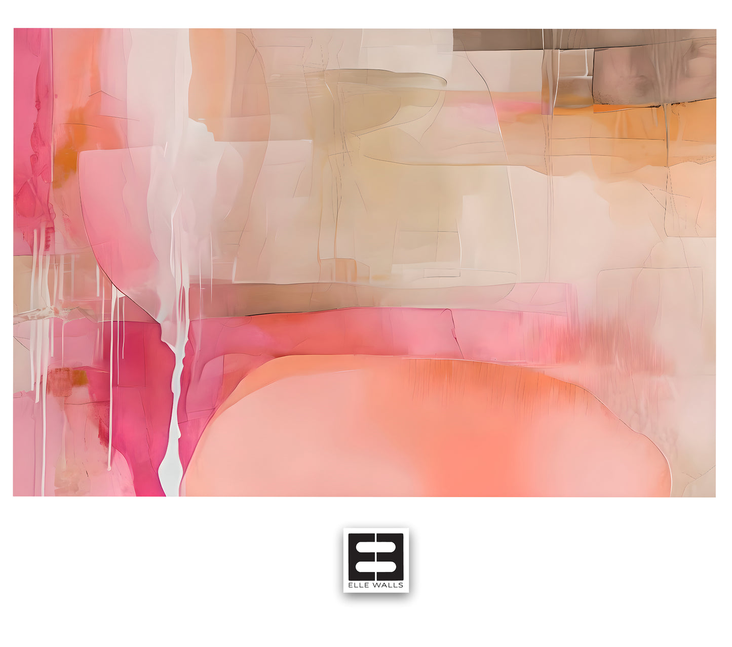 Neutral Drip Effect Abstract Wall Mural Modern Wallpaper in Peel & Stick Canvas Vinyl or Non-Woven