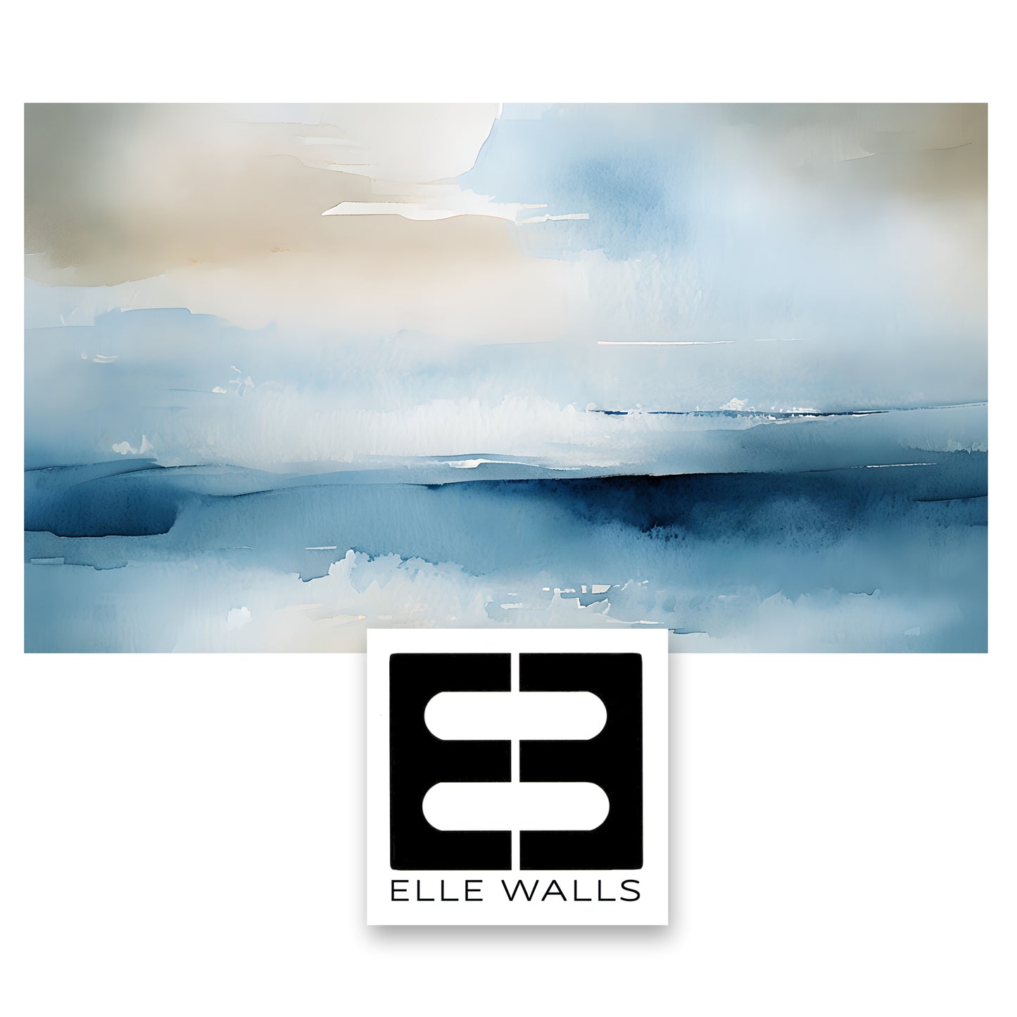 Coastal Abstract Wall Mural Modern Wallpaper in Peel & Stick Canvas Vinyl or Non-Woven