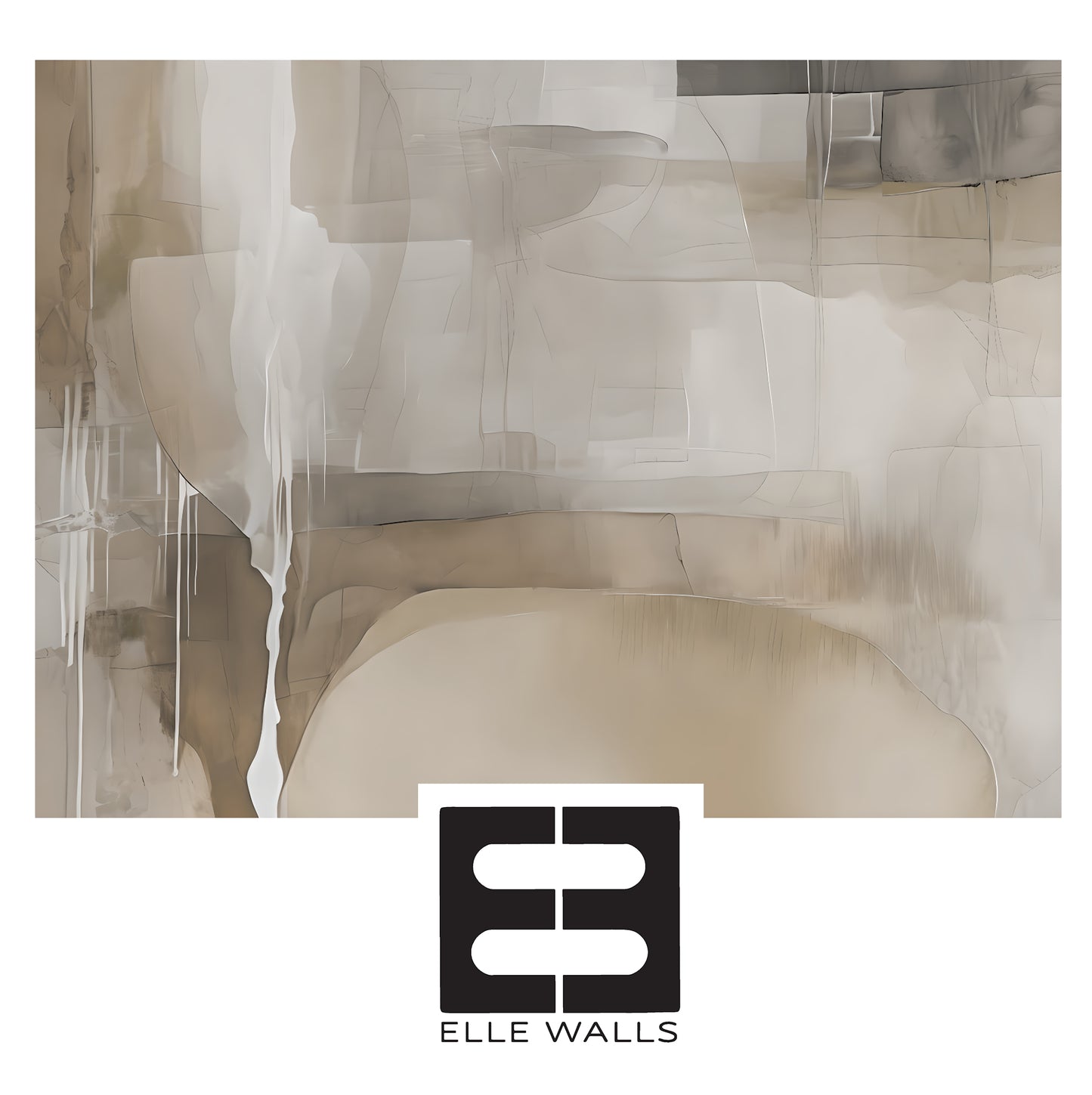 Neutral Drip Effect Abstract Wall Mural Modern Wallpaper in Peel & Stick Canvas Vinyl or Non-Woven