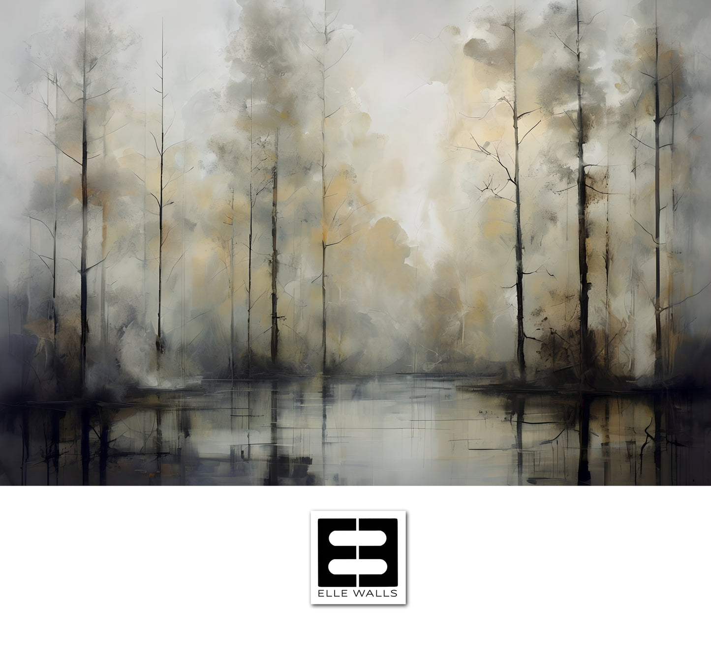 Abstract Forest Wallpaper Mural Neutral Color Tranquil Wallpaper for Bedroom-Ethereal Forest