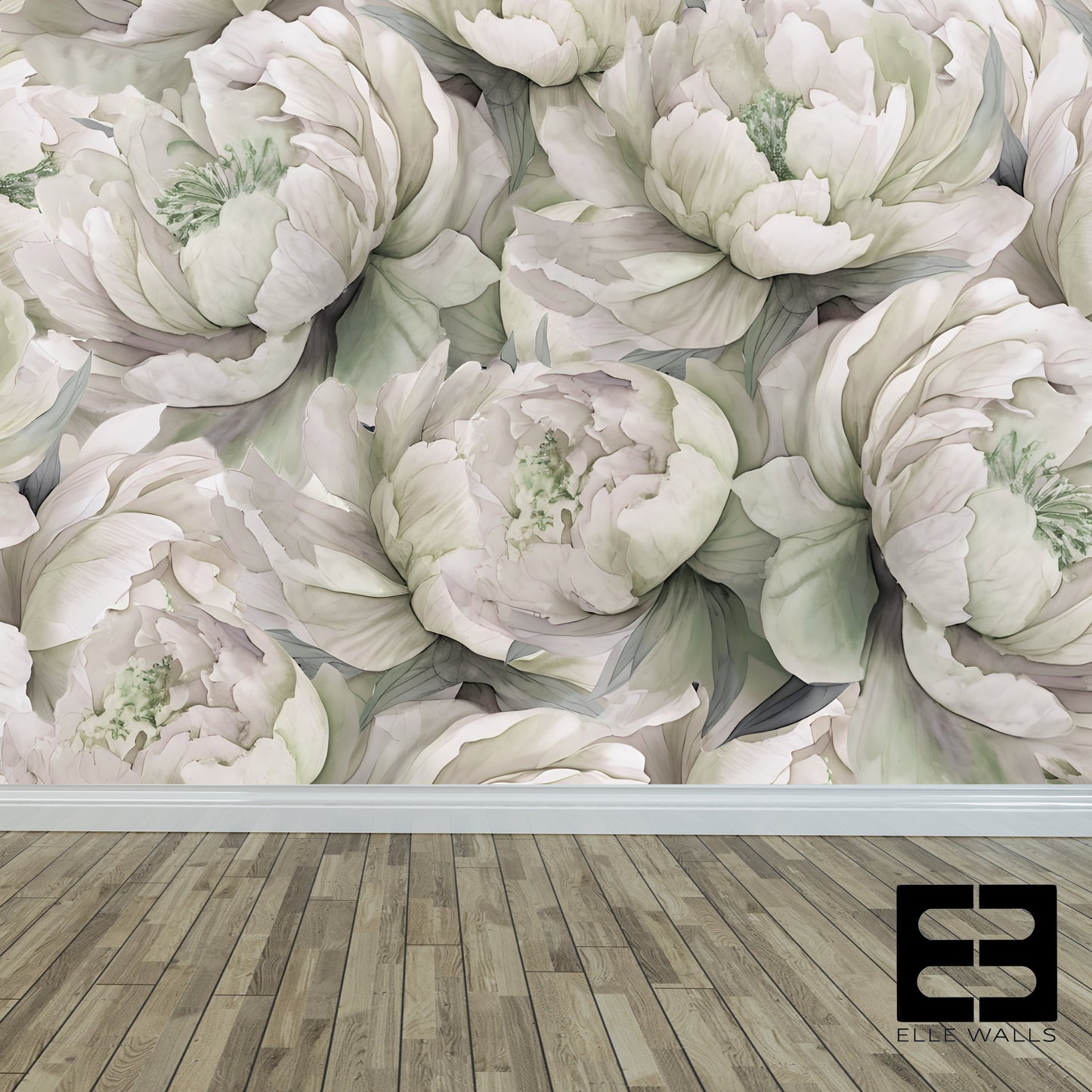 Big Floral Print Wall Wallpaper Mural in Peel & Stick Canvas Vinyl or Non-Woven