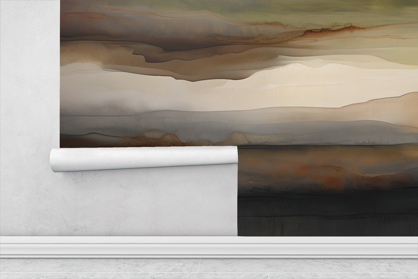 Tuscany Abstract Wall Mural Modern Wallpaper in Peel & Stick Canvas Vinyl or Non-Woven