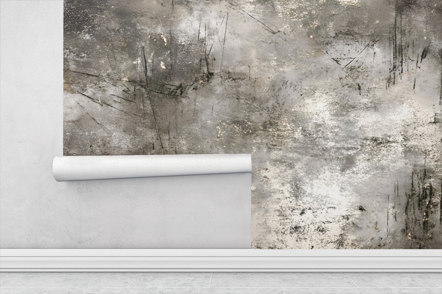 Distressed Scratched Concrete Wallpaper Mural
