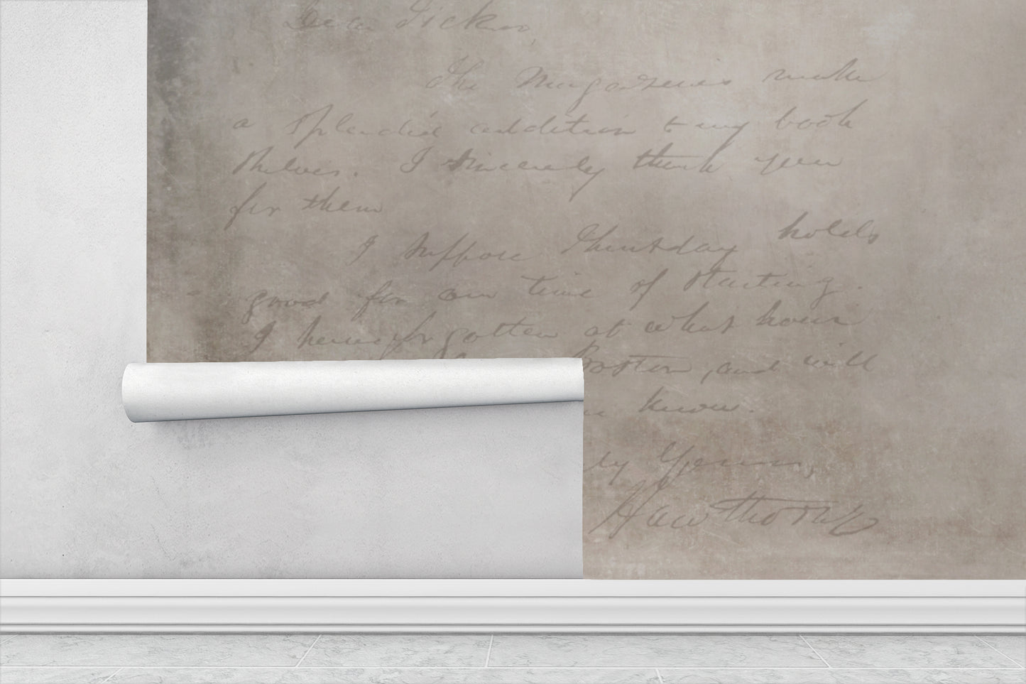 Vintage Distressed Handwriting textured Wallpaper Mural