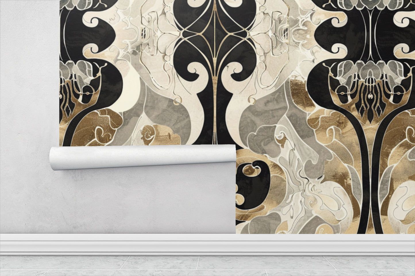 Mid Century Modern Wallpaper Mural in Peel & Stick Canvas Vinyl or Non-Woven