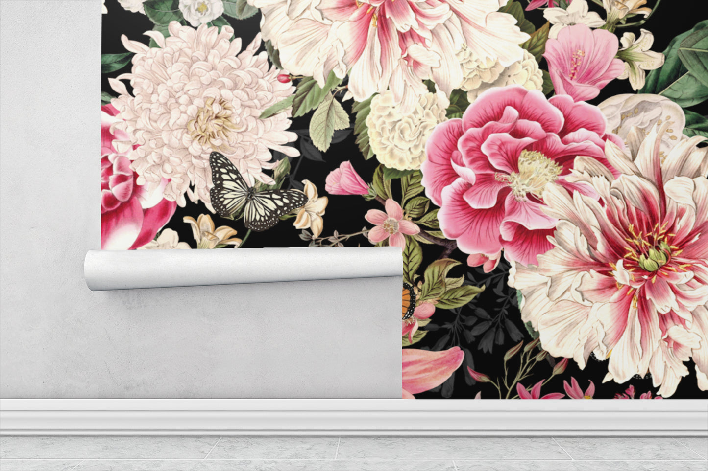 Floral Fantasy Blooms and Butterflies Wallpaper Mural