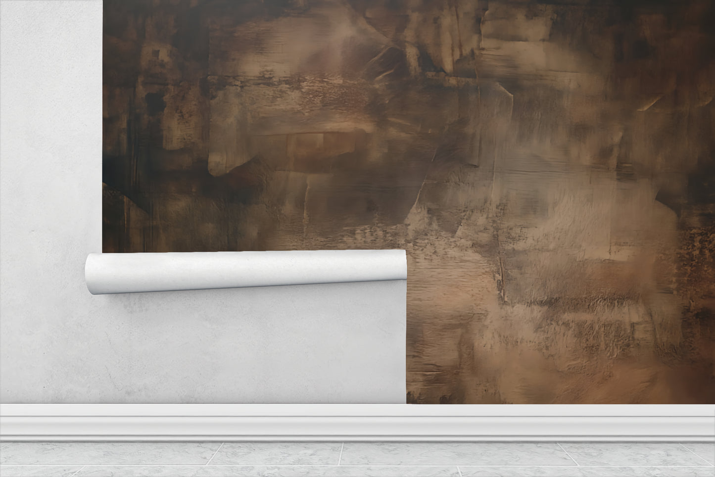 Leather Look Abstract Luxury Wallpaper Mural in Peel & Stick Canvas Vinyl or Non-Woven