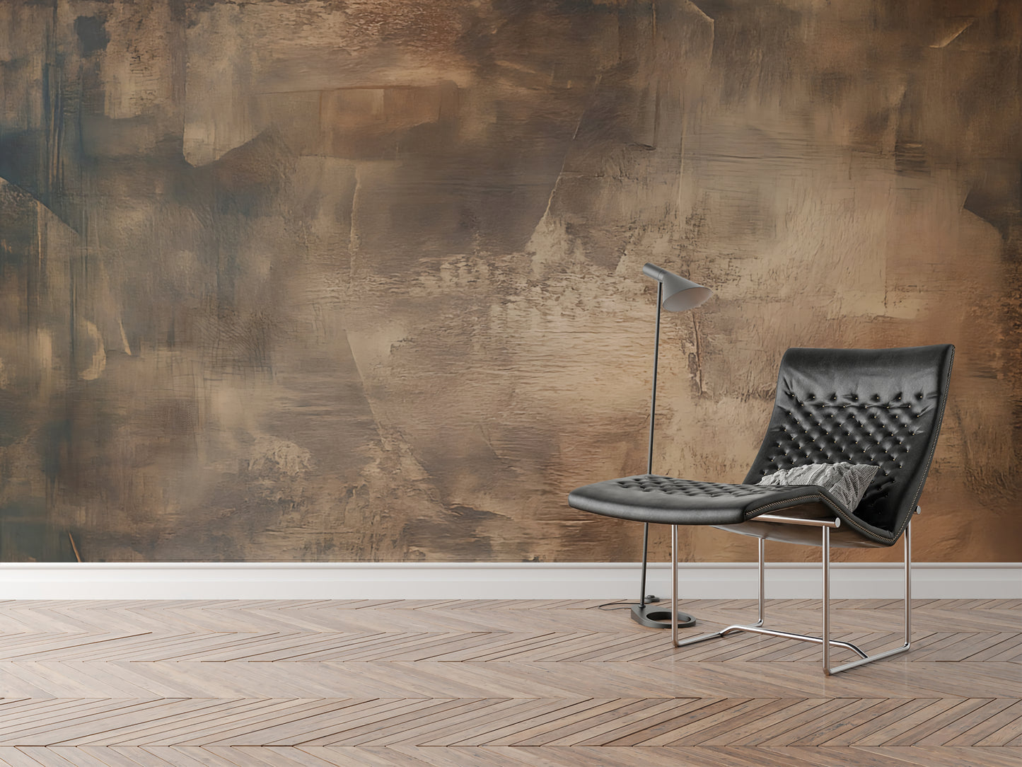 Leather Look Abstract Luxury Wallpaper Mural in Peel & Stick Canvas Vinyl or Non-Woven