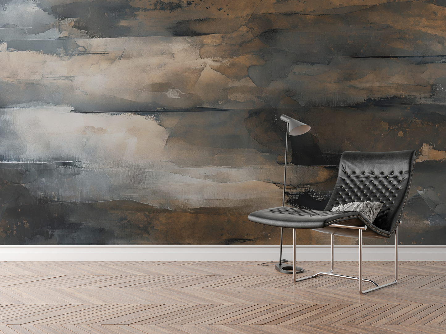 Rustic Distressed Abstract Luxury Wallpaper Mural in Peel & Stick Canvas Vinyl or Non-Woven