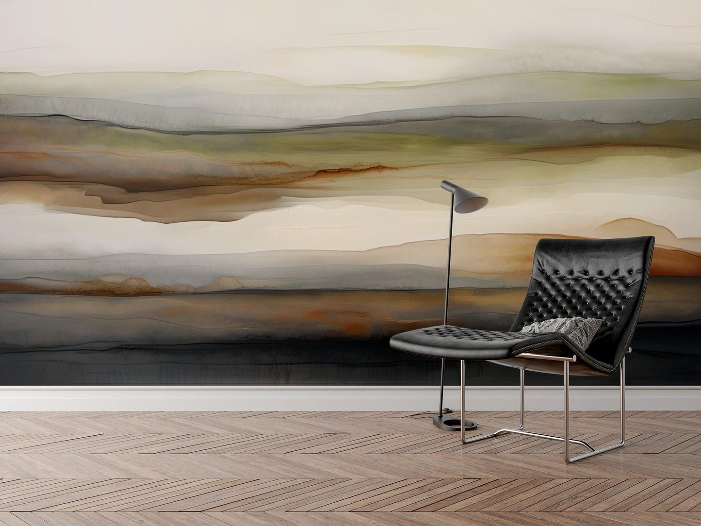 Tuscany Abstract Wall Mural Modern Wallpaper in Peel & Stick Canvas Vinyl or Non-Woven