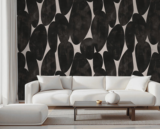 Charcoal Stone Luxury Textured Abstract Wallpaper