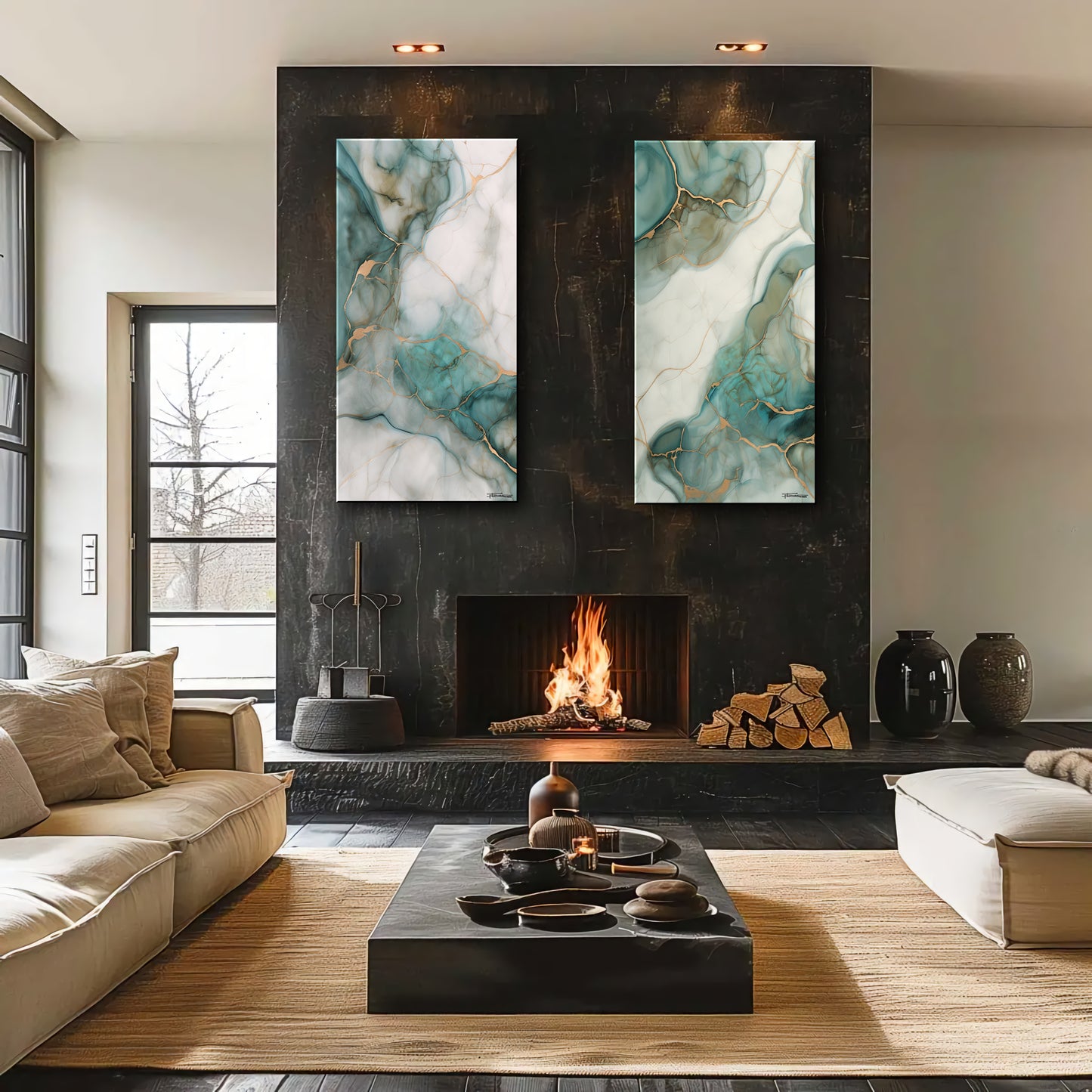 SET of Paintings, Pair of Paintings-Extra Large Canvas Painting – Limited Edition Abstract