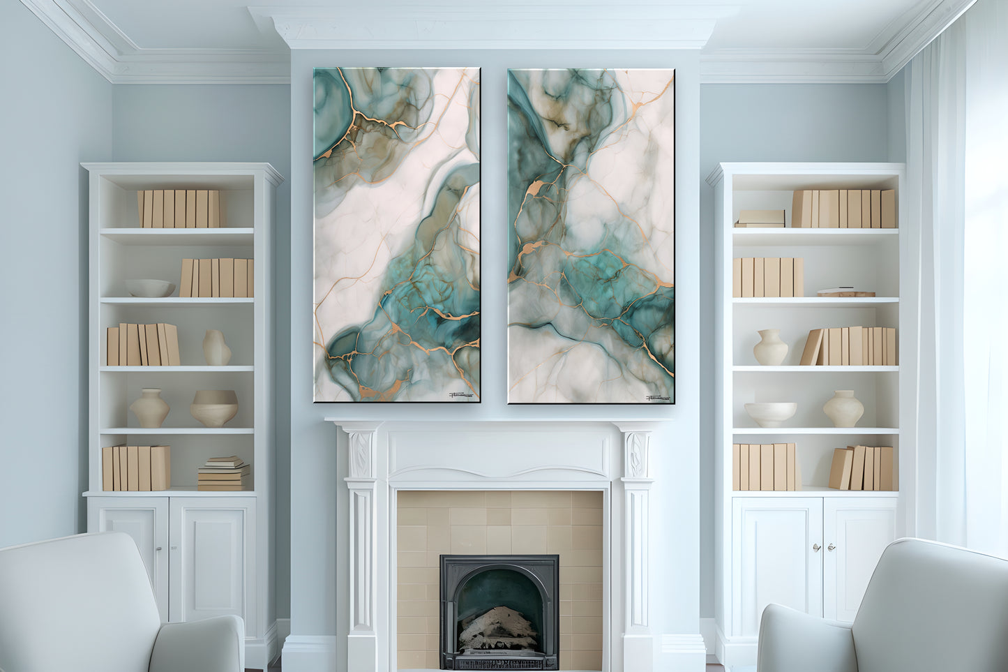 SET of Paintings, Pair of Paintings-Extra Large Canvas Painting – Limited Edition Abstract