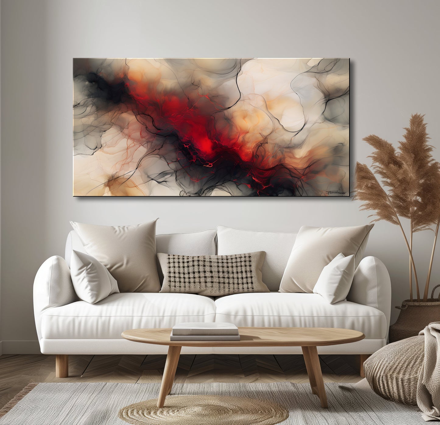 FIRE STIX -Extra Large Textured Canvas Painting – Limited Edition Abstract Fluid Art