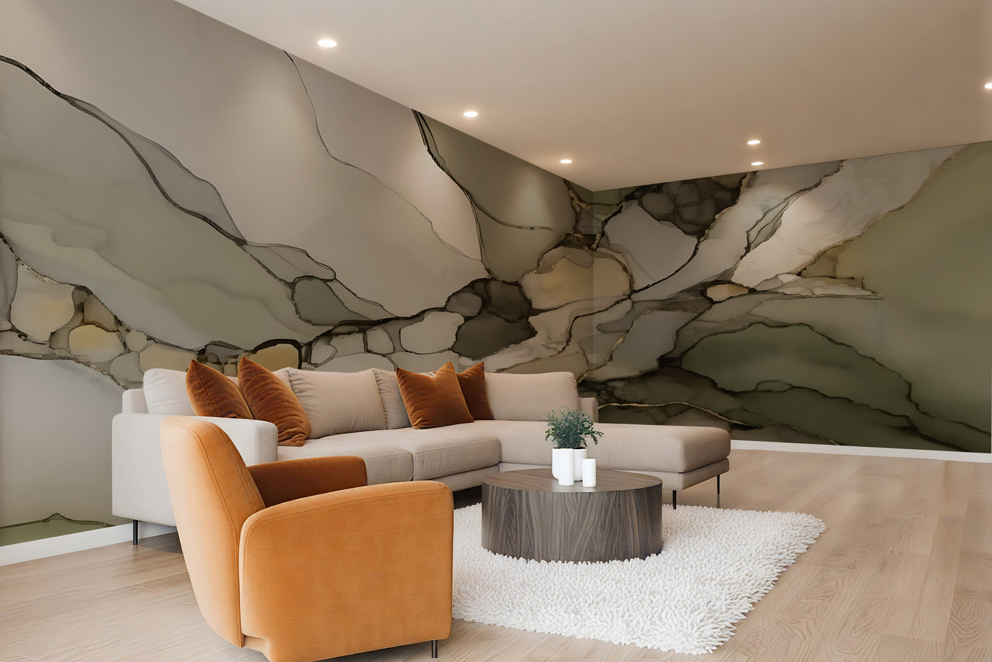 Green Earth Abstract Luxury Wallpaper Mural