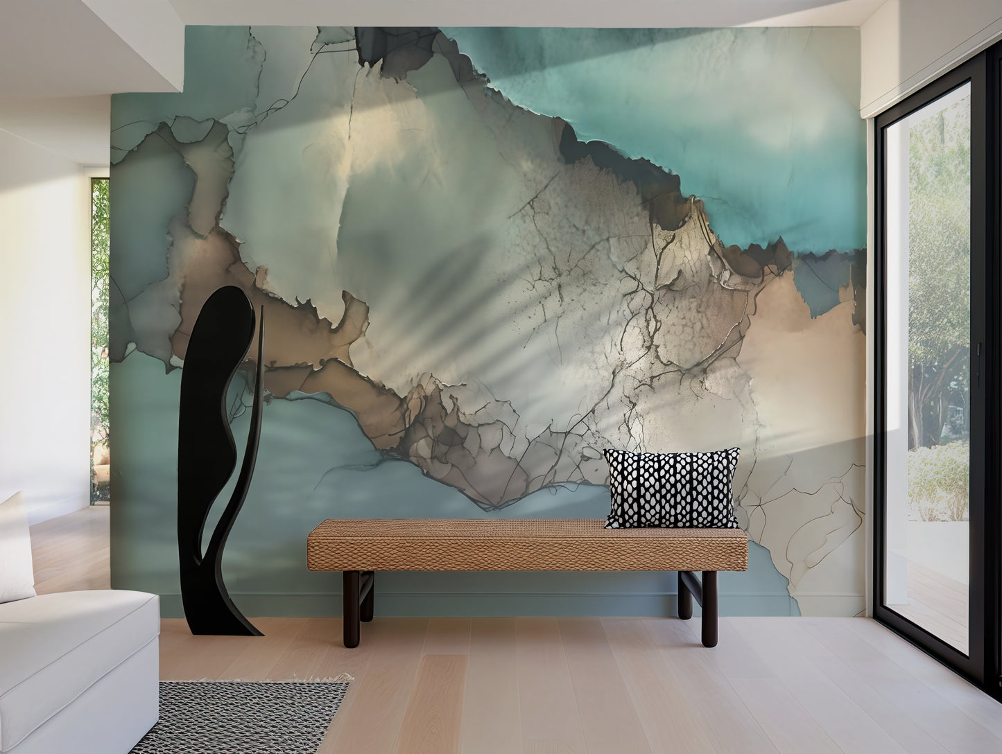 PLATEAU - Modern Abstract Wall Mural Modern Wallpaper in Peel & Stick Canvas Vinyl or Non-Woven