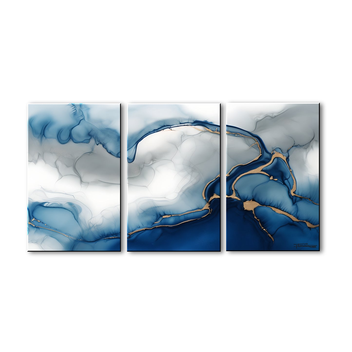DRIFT OF BLUE -Extra Large Textured Canvas Painting – Limited Edition Abstract Fluid Art
