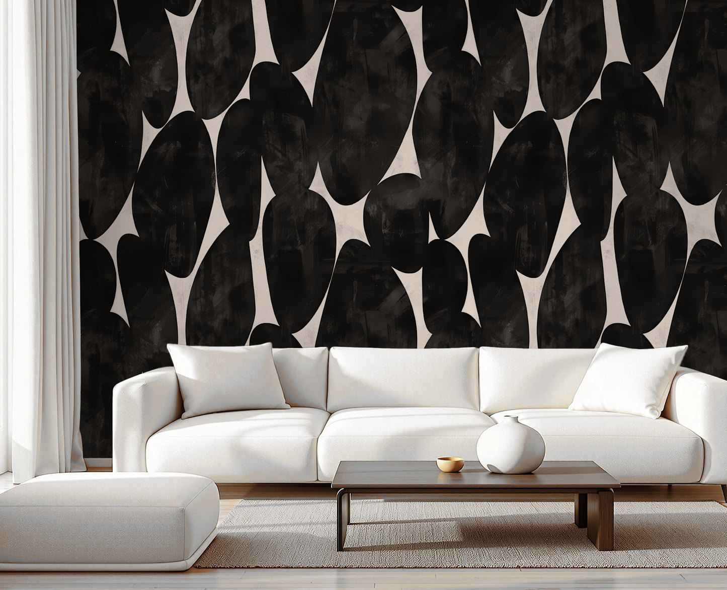 Charcoal Stone Luxury Textured Abstract Wallpaper