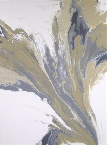 BEIGE AND GRAY - Original Resin Painting