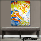 JOY - 48 X 36 X 1.5 inch Resin Coated Limited Edition Painting