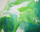 SPLASH AND MEADOW - Original Resin Painting on Wood